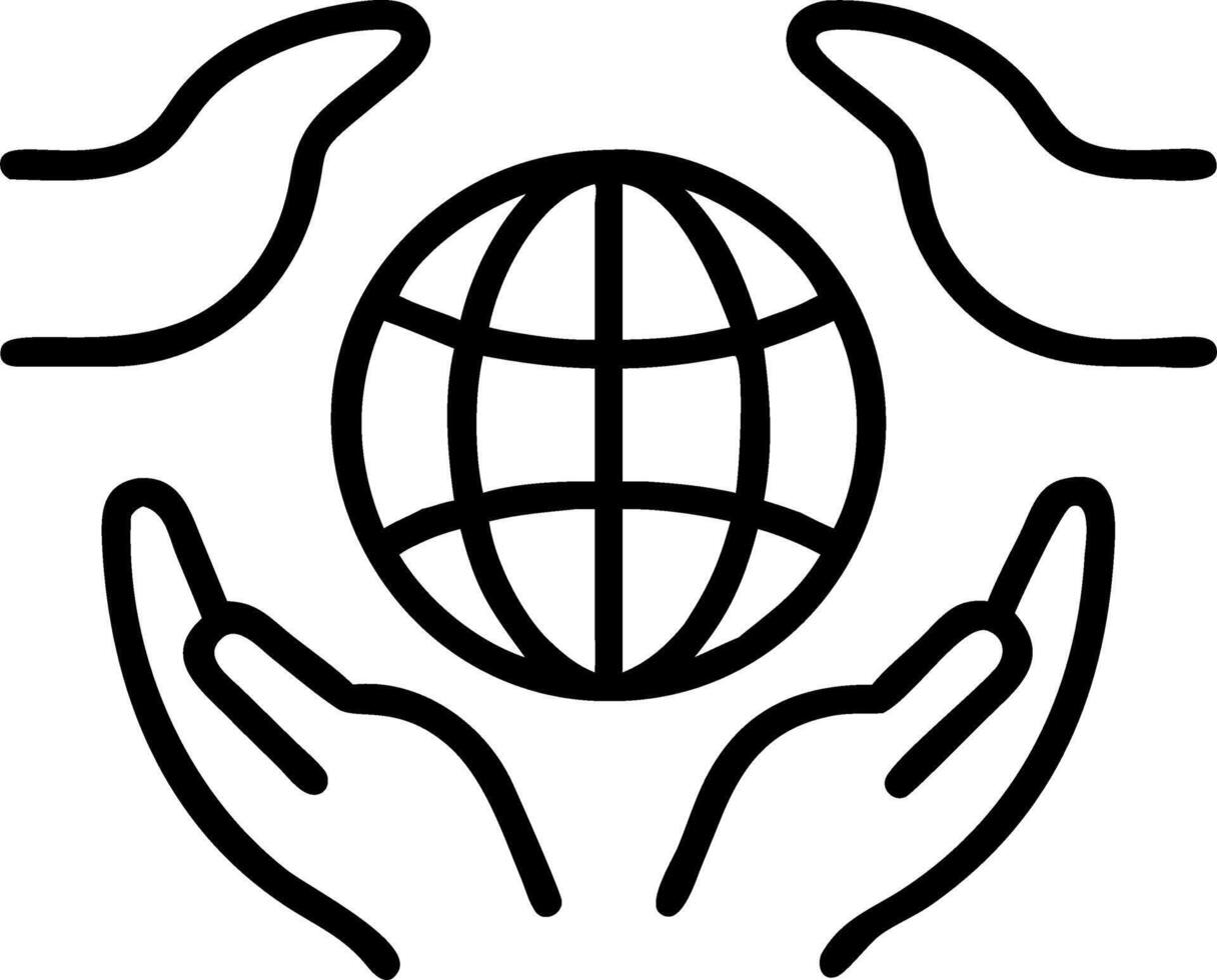 Top view image of hands embracing to handmade globe symbolizing collective protection of the planet on World Earth Day featuring green energy ESG renewable and sustainable resources Set 3 vector