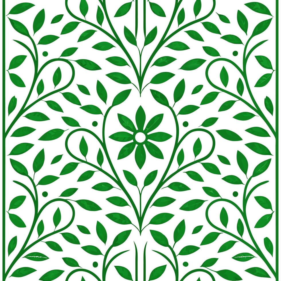 Textured spring garden seamless pattern with greenery and vines for to lush nature inspired theme vector