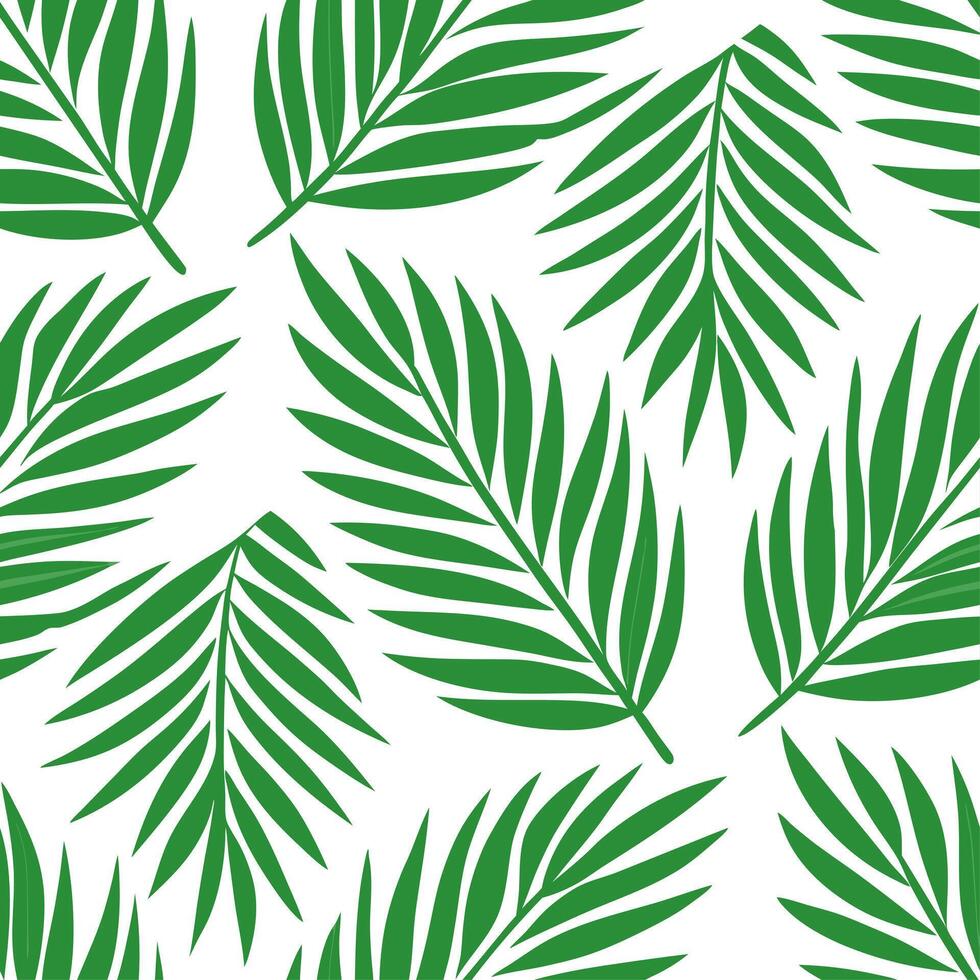 Summer leaves seamless tile pattern with palm fronds and tropical foliage for to lush outdoor feel Set 2 vector