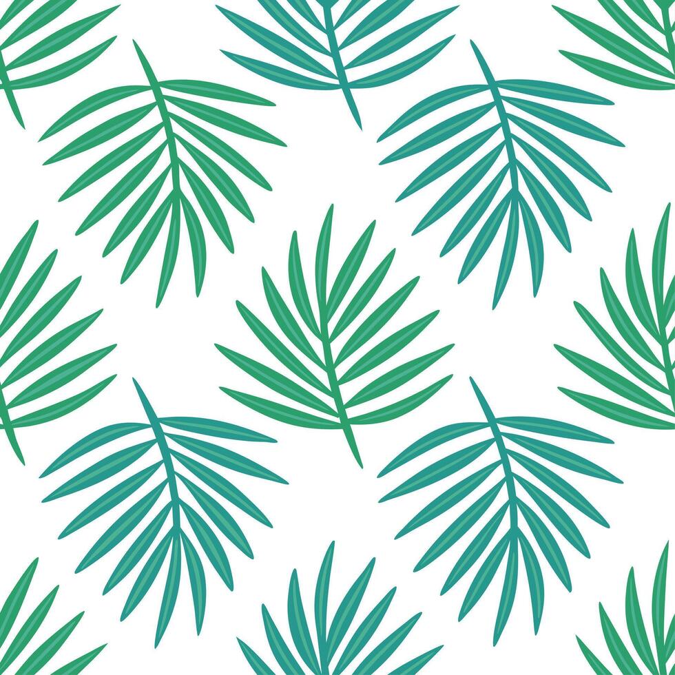Summer leaves seamless tile pattern with palm fronds and tropical foliage for to lush outdoor feel Set 3 vector
