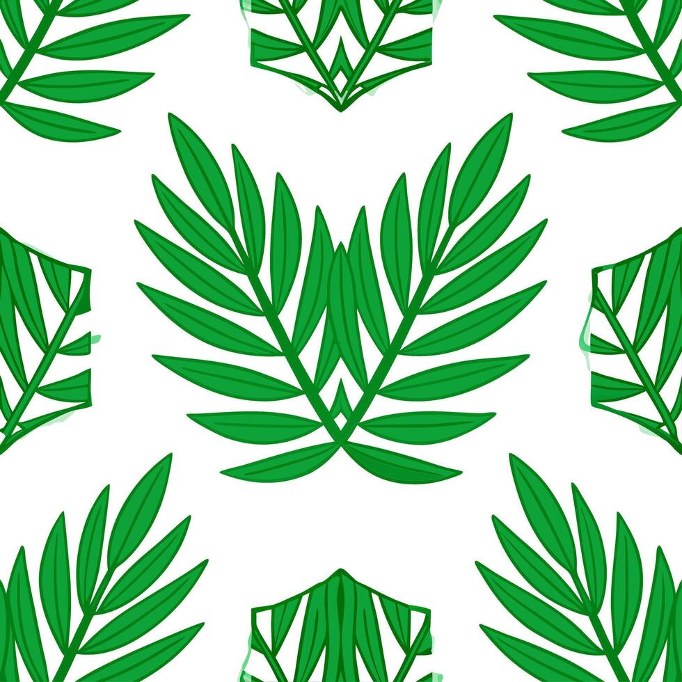 Summer leaves seamless pattern with exotic vines and vibrant foliage for to tropical lush atmosphere vector