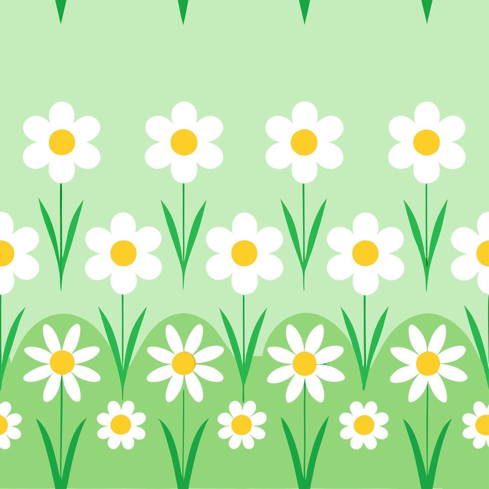 Spring meadow flower seamless pattern with buttercups and daisies for organic spring spaces vector