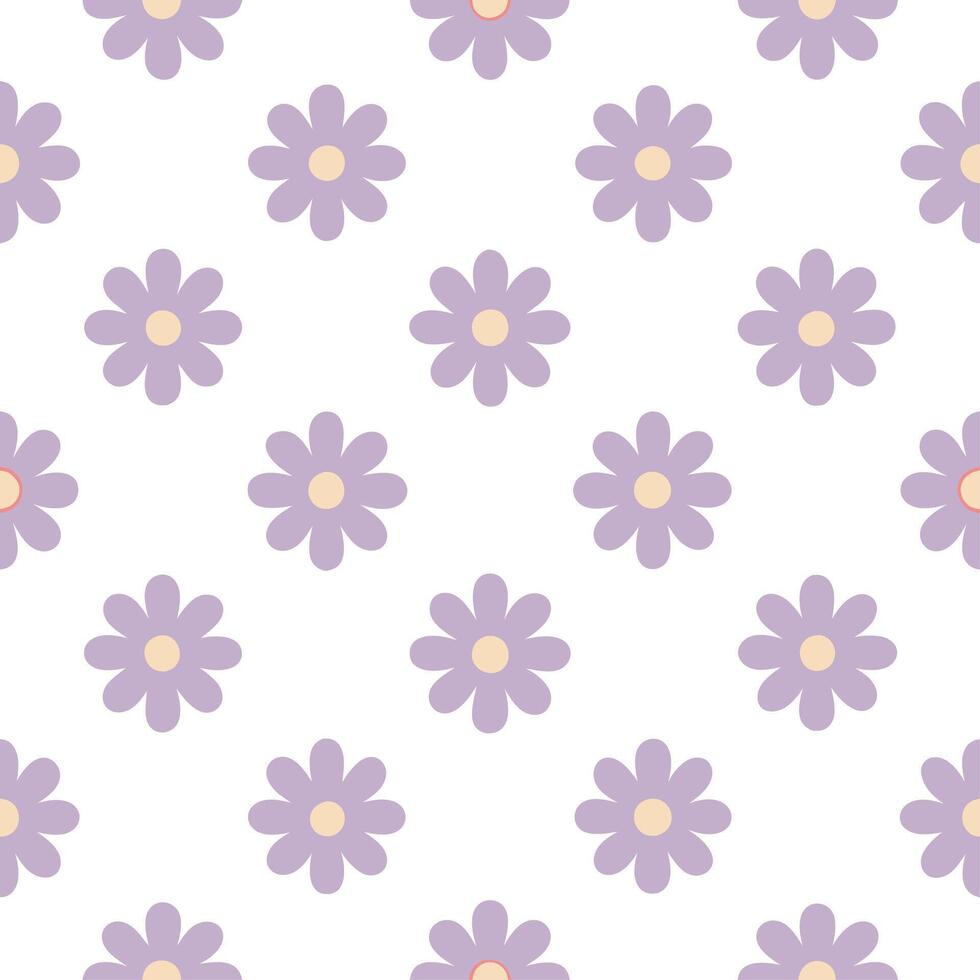 Soft pastel spring flowers seamless pattern with roses and daisies for to delicate home decor vector