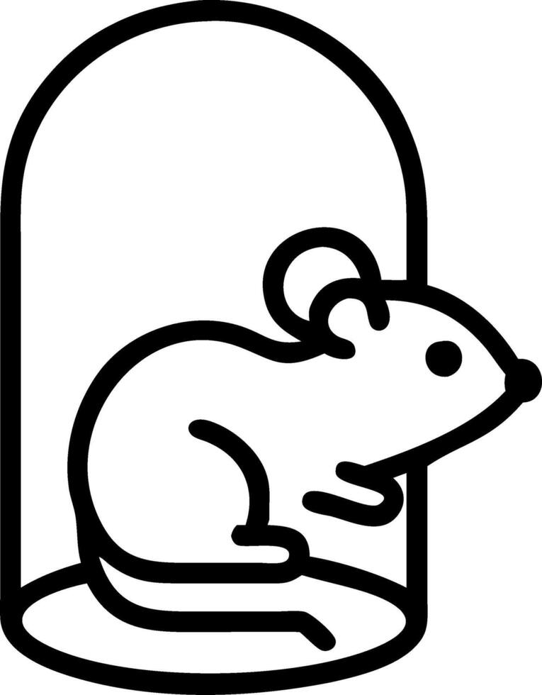 Small white mouse inside glass tube looking curiously with whiskers and large ears vector