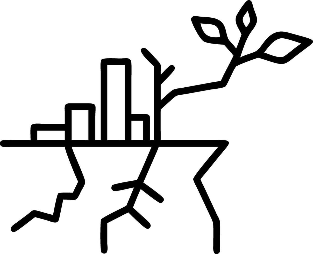 Single sapling growing in cracked urban landscape embodying hope and potential for growth amidst economic decay Set 2 vector