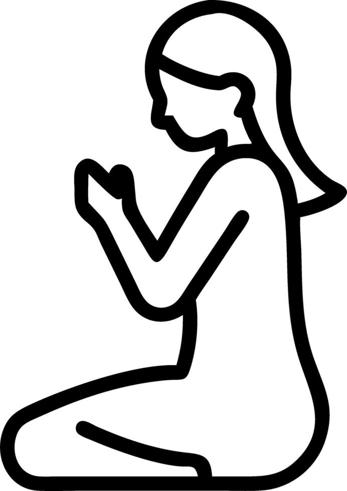 Silhouette of woman praying with god symbolizing faith spirituality and personal devotion in to peaceful setting vector