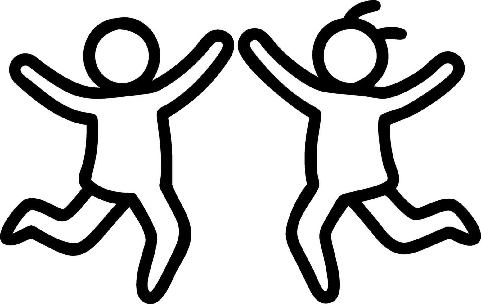 Silhouette of children jumping in joy representing happiness playfulness and carefree childhood moments Set 2 vector
