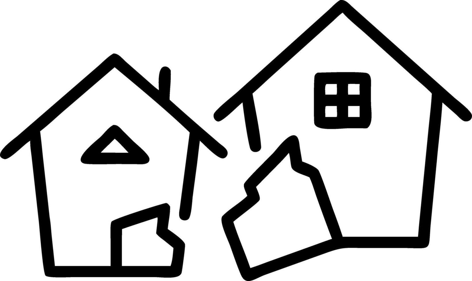 Series of abandoned homes in neighborhood stark reminder of housing crisis fallout urban decay and vacancy Set 2 vector