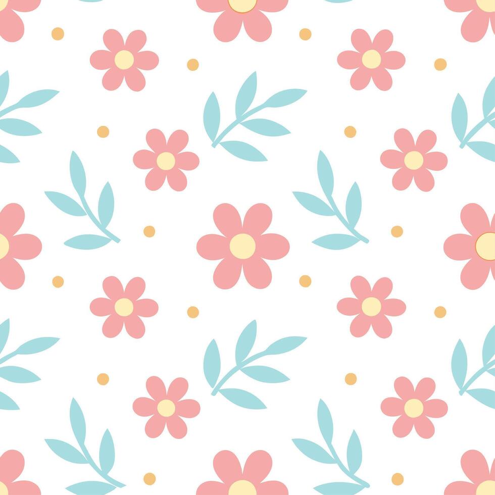 Serene spring pastel seamless tile pattern with light pinks blues and yellows for peaceful spaces vector