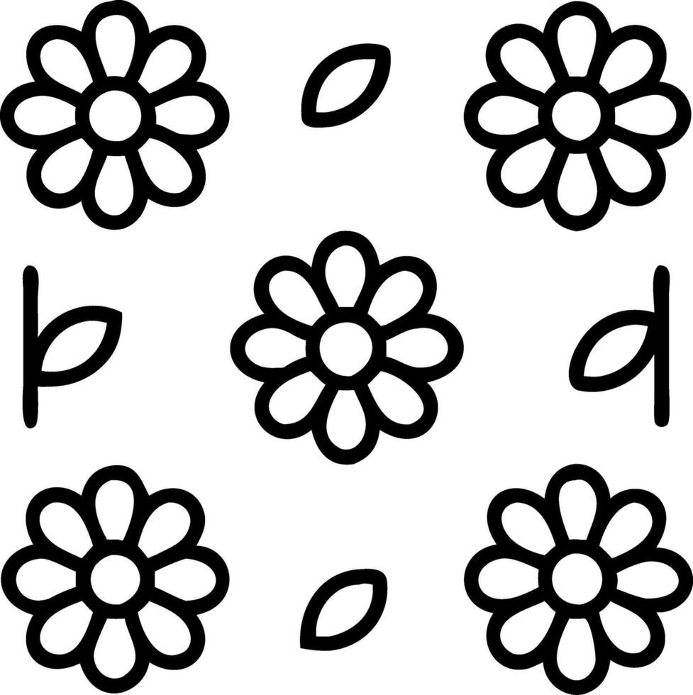 Scandinavian wildflowers seamless tile pattern with simple daisies and tulips in soft green tones for minimalist homes Set 5 vector