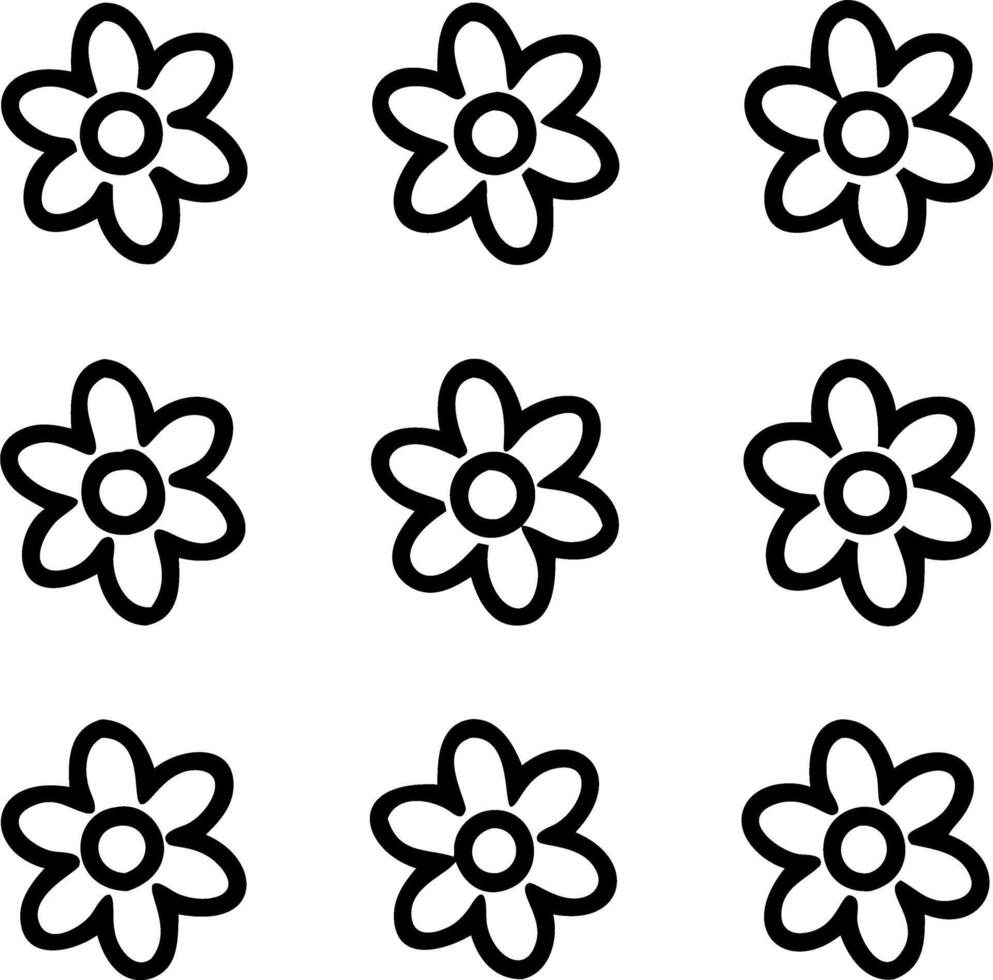Scandinavian daisy seamless tile pattern with minimalistic daisies and neutral tones ideal for clean airy spaces Set 5 vector