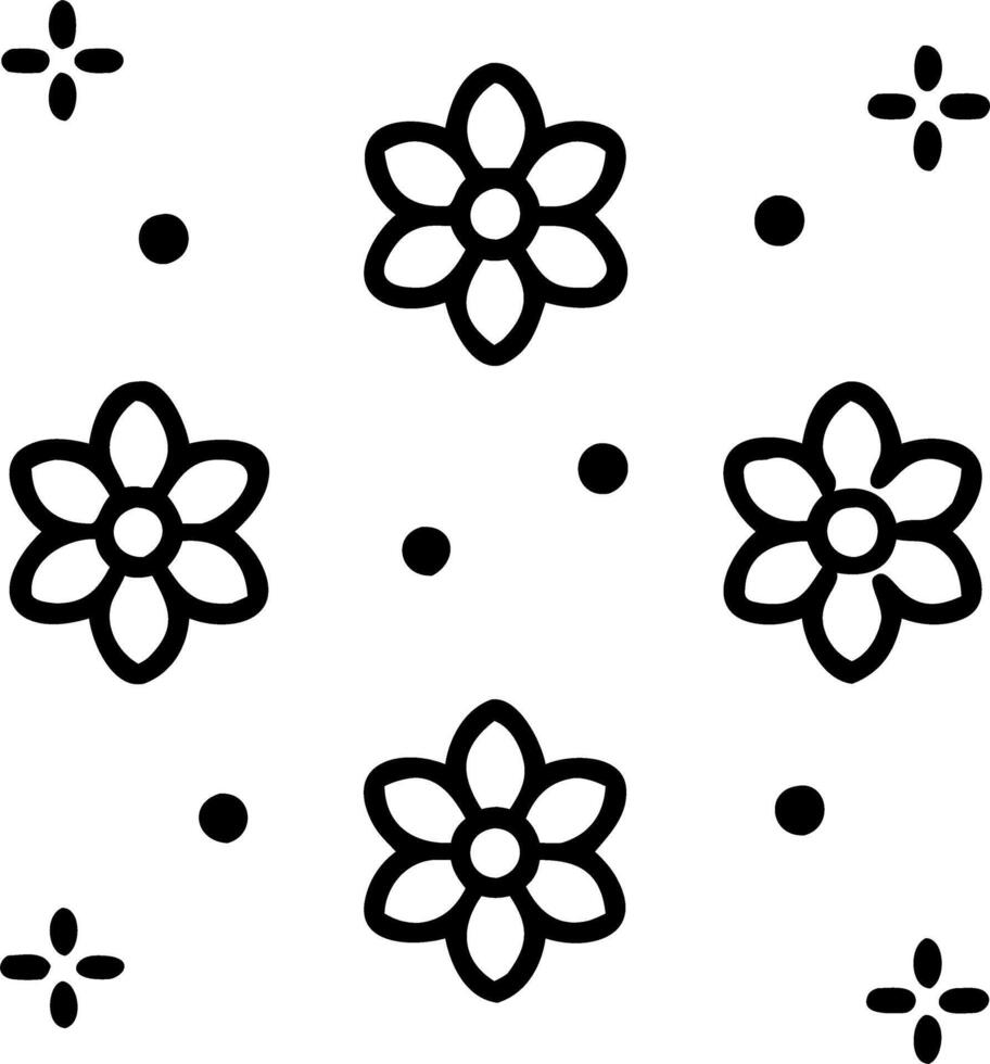 Scandinavian blossom seamless tile pattern with clean lines and white background featuring delicate flowers for minimalist homes Edition vector