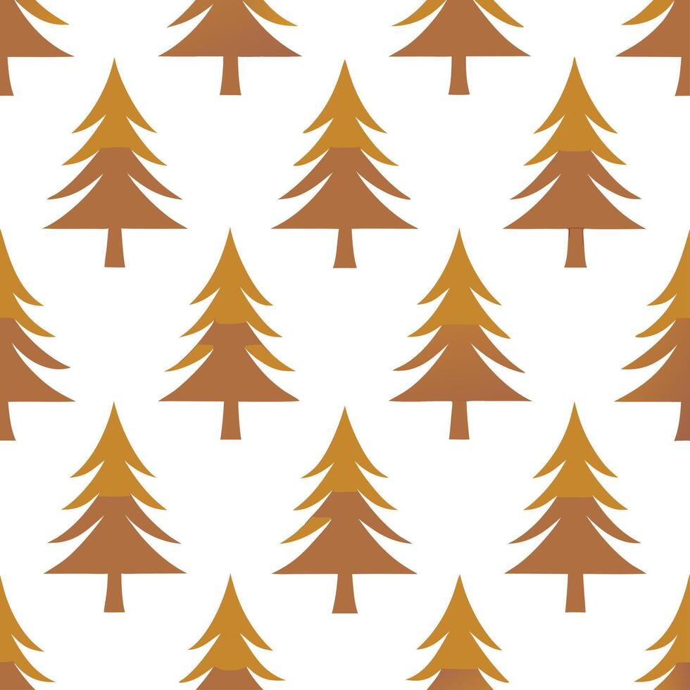Rustic autumn trees seamless tile pattern with pine and birch for country inspired interiors Set 4 vector