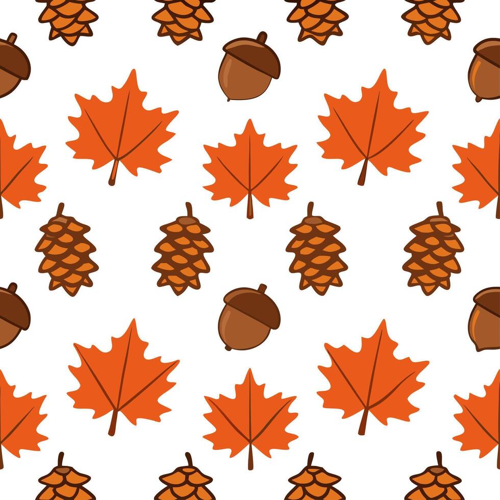Rustic autumn leaves seamless tile pattern with deep reds oranges and yellows Edition vector