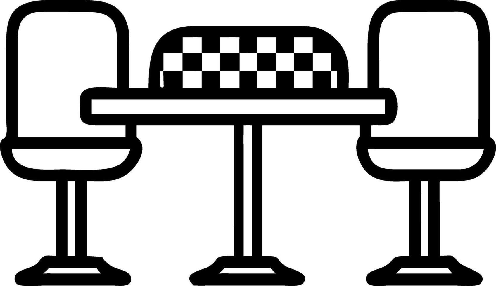 Retro diner with red and green seating classic decor checkerboard floor evoking nostalgic American 1950s diner ambiance vector