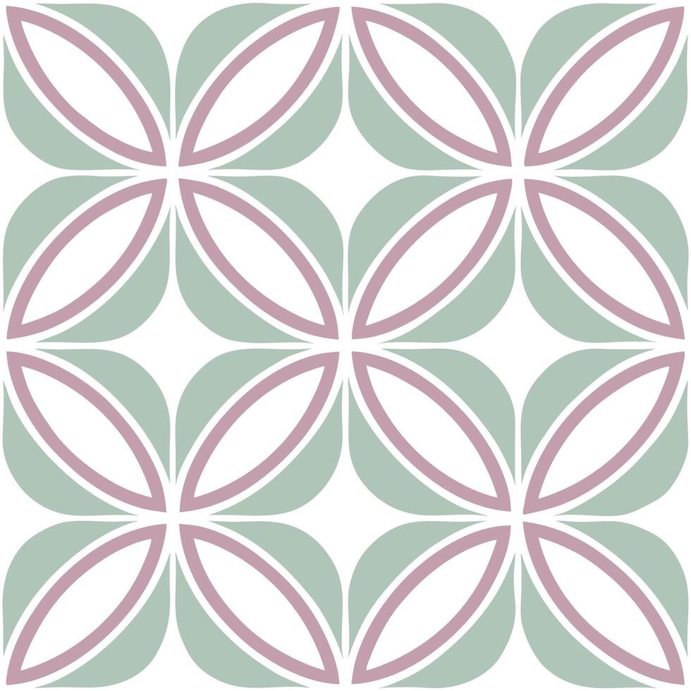 Retro spring seamless pattern with geometric shapes and pastel hues for modern interiors vector