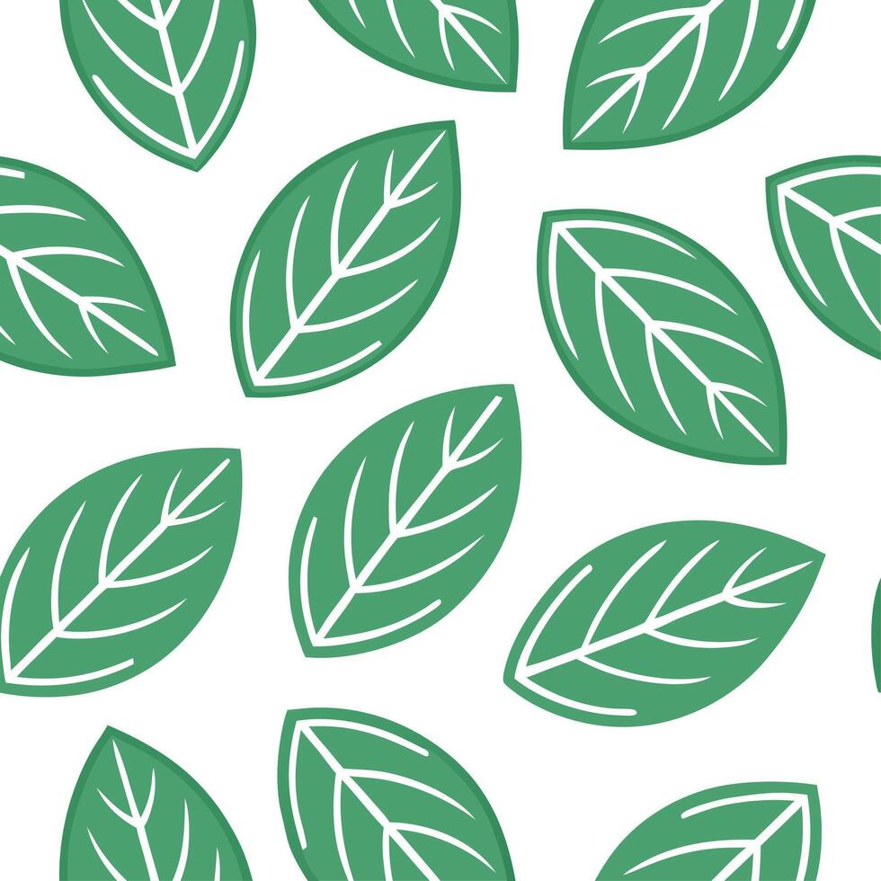 Refreshing summer leaves seamless pattern with mint and sage leaves for to cool crisp interior vibe Set 2 vector