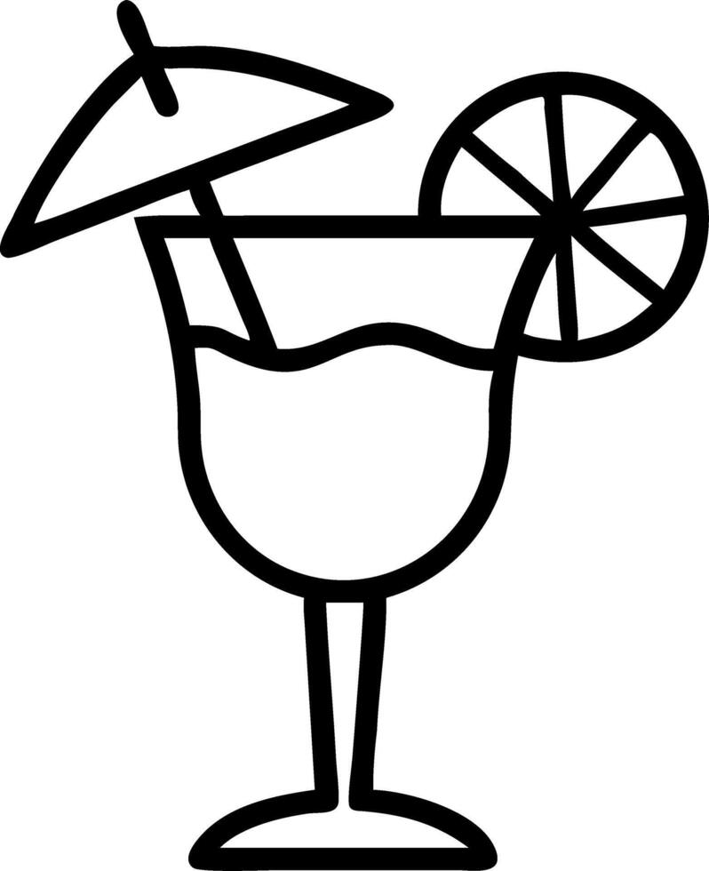 Refreshing daiquiri cocktail with lime slice and umbrella vector