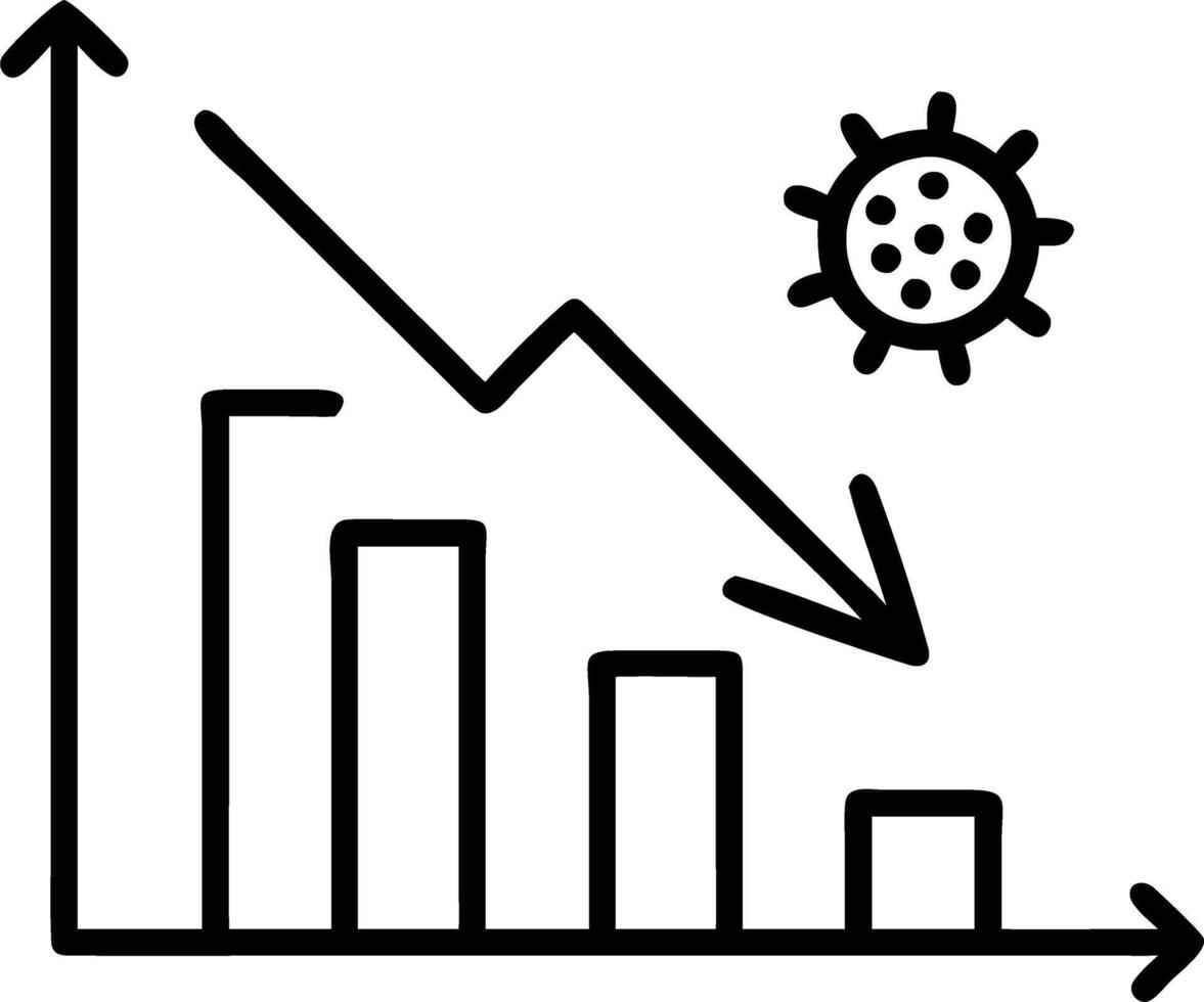 Recessions and downward graphs illustrating financial crisis from coronavirus global recession risk during COVID 19 vector