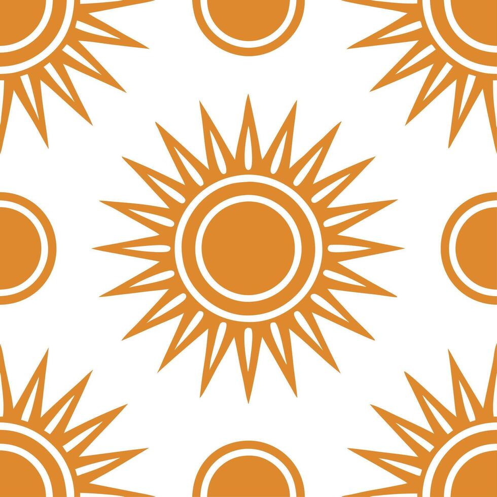 Radiant summer sun seamless tile pattern with golden rays and sunset hues for peaceful sunlit spaces Set 3 vector