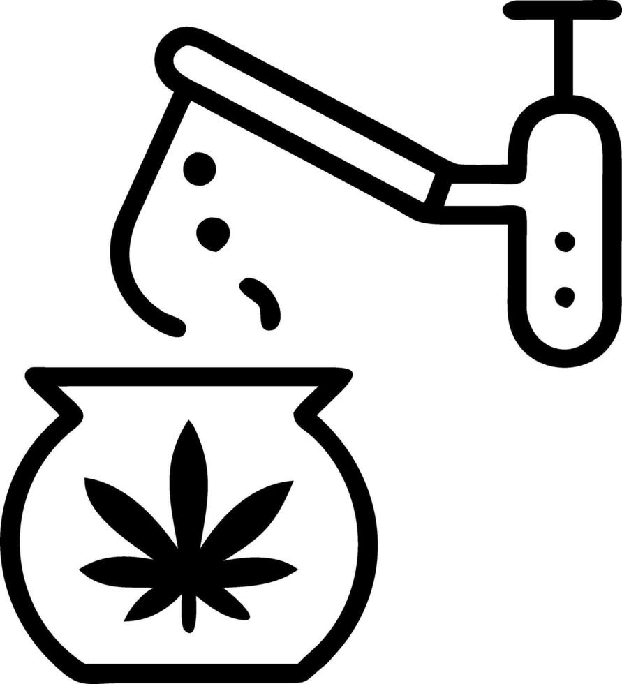 Production of herbal medicines from marijuana in medical experiment showcasing pharmaceutical research and cannabis extraction vector