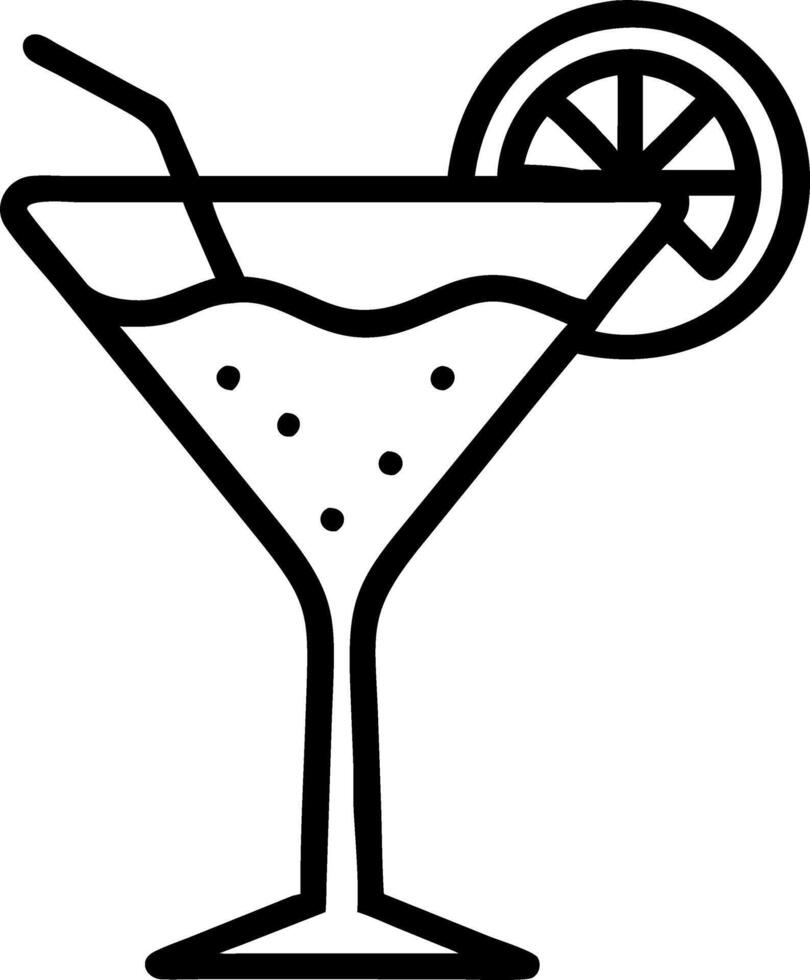 Playful watercolor illustration of pink martini with lemon vector