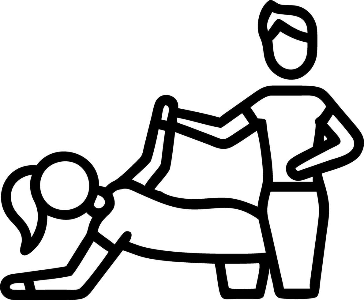 Personal trainer assists young woman in gym fosters healthy body synergy lens approach aligns posture encourages positivity brand reinforcement elevates fitness standard vector