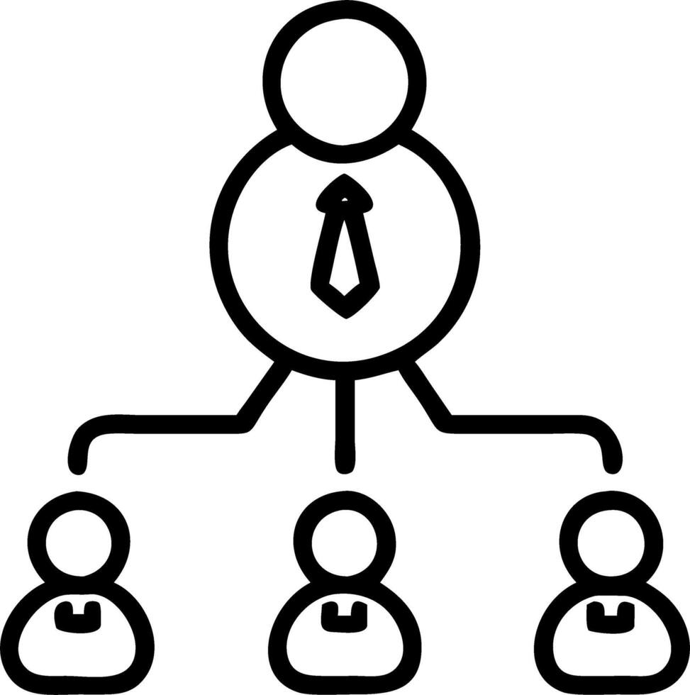 Organization chart mind map manager draws virtual structure fosters clarity resource leveling career path synergy ensures stable hierarchy brand success vector