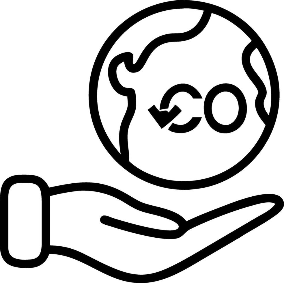 Net zero carbon emission for carbon credit carbon footprint concept to development sustainable environment icon CO2 and earth on businessman hand for save world carbon neutral co vector