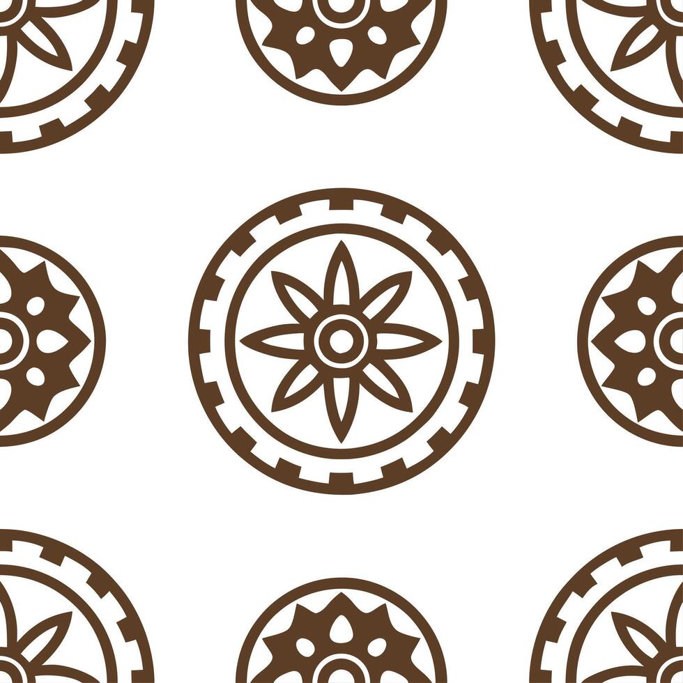 Native American Totem seamless tile pattern with earthy colors and symbolic motifs for authentic decor vector
