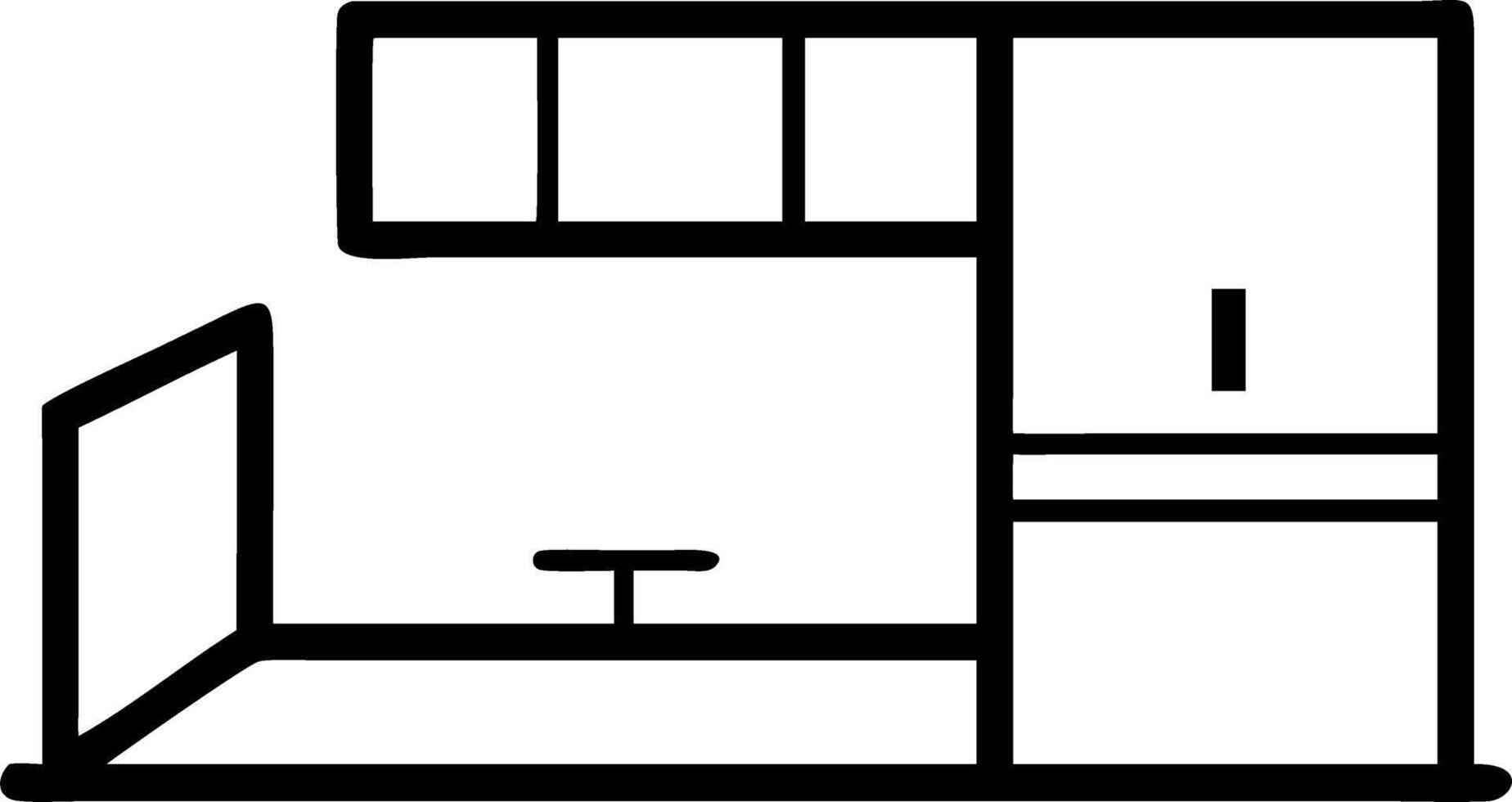 Modern white kitchen with wood floor recessed lighting and balcony view vector