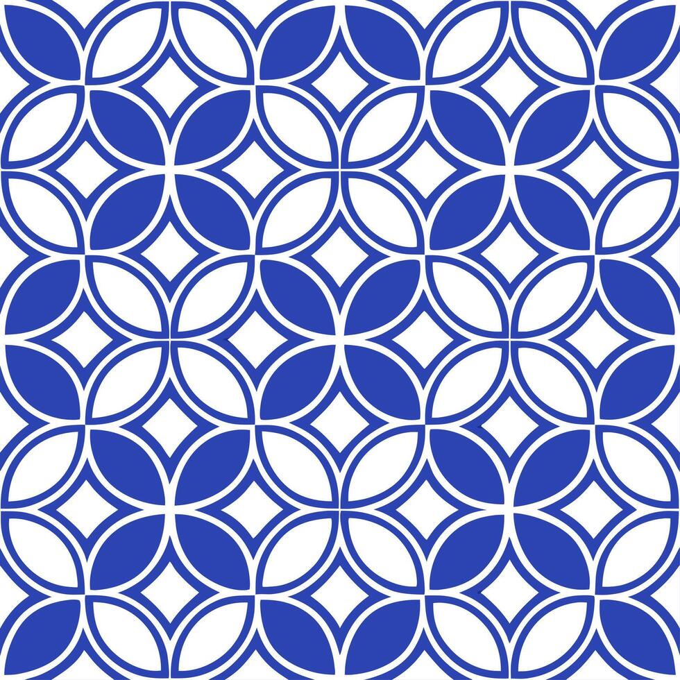 Moroccan Zellige Patterns seamless tile pattern with vibrant blues and intricate geometric designs for exotic home decor vector