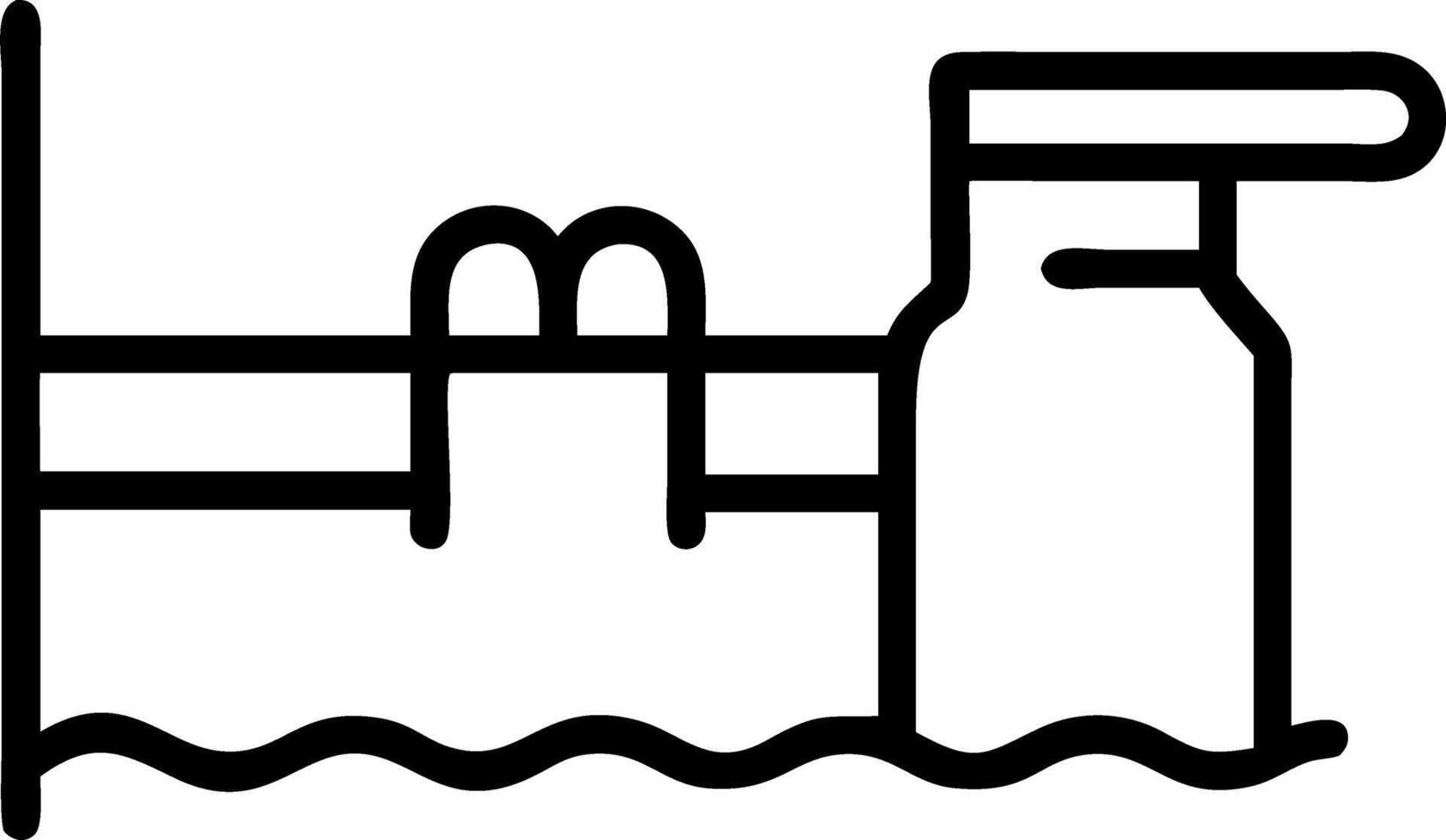 Minimalist isometric icon of water treatment plant with tanks and pipes perfect for environmental projects and water management designs vector