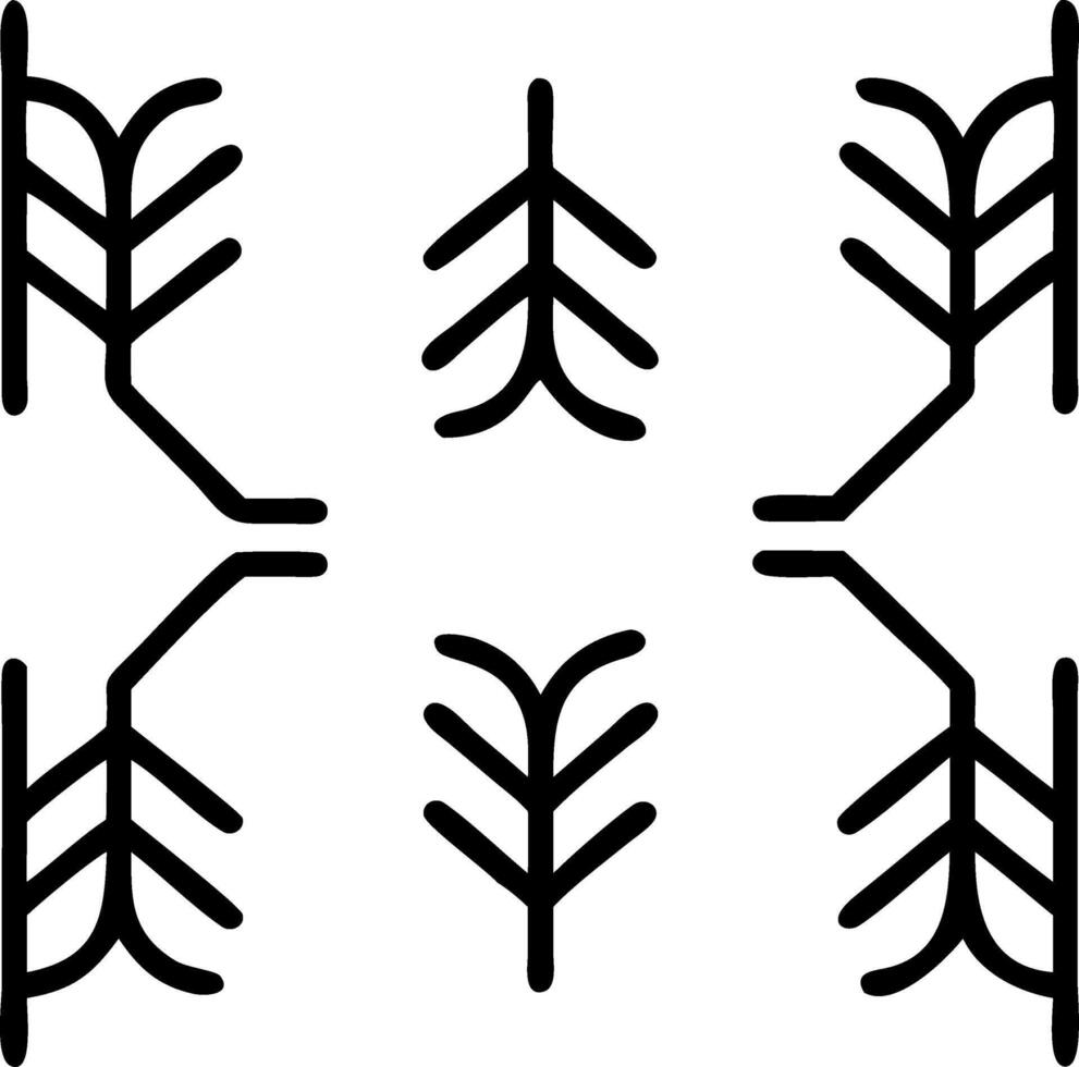 Minimalist fern seamless tile pattern with simple fern silhouettes on to white background perfect for modern bathrooms Set 10 vector