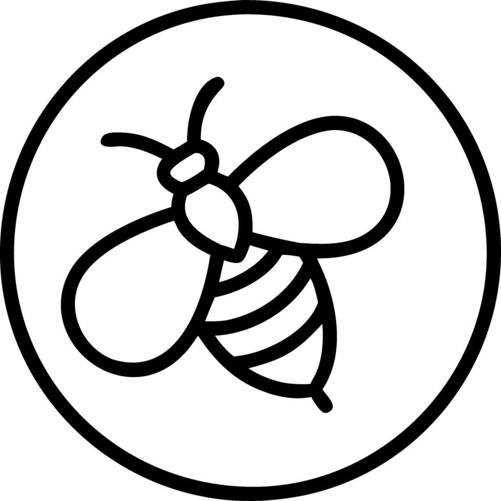 Minimalist black and white bee icon within to circle clean and versatile design perfect for logos branding and eco friendly themes vector