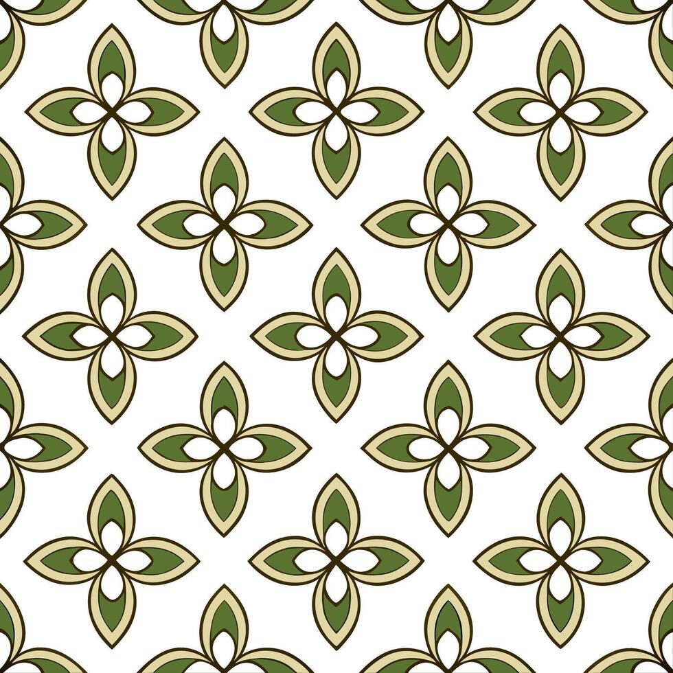 Mediterranean tiles and olives seamless tile pattern with earthy greens and traditional designs for coastal decor vector