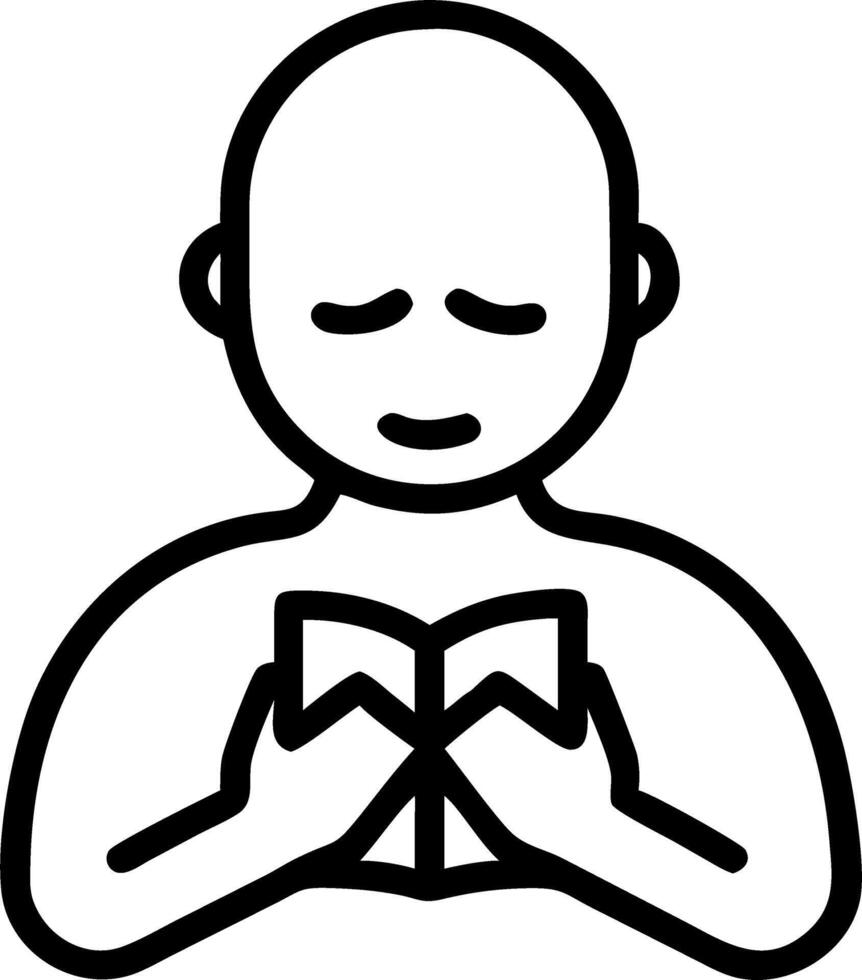Man praying for Gods blessings holding Bible seeking better life facing life crisis with hands in prayer eyes closed vector