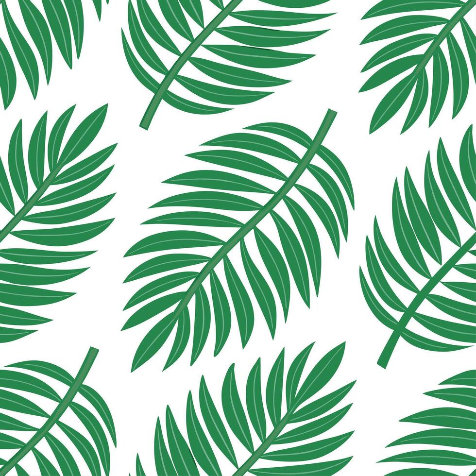 Lush summer leaves seamless tile pattern with tropical foliage and bright palm leaves for vibrant living spaces vector