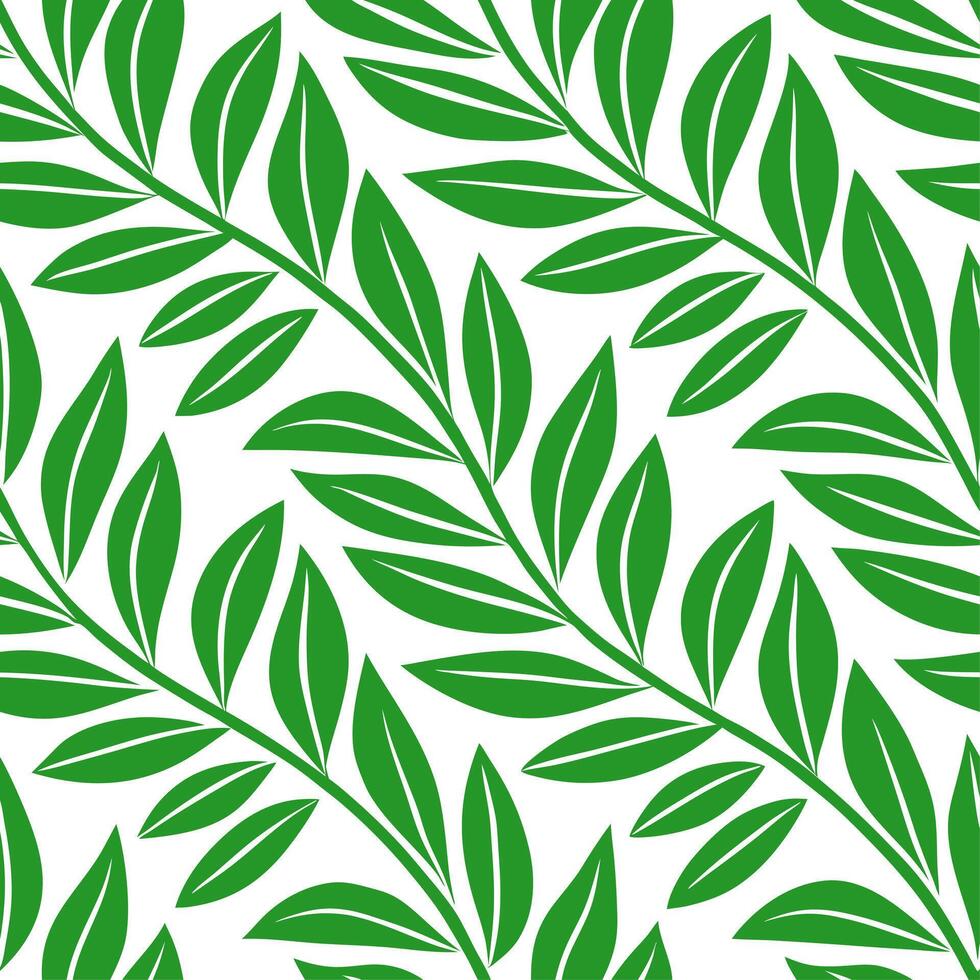 Lush summer leaves seamless pattern with tropical vines and tendrils for lively tropical spaces vector