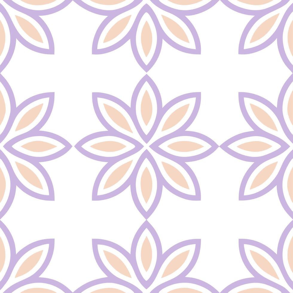 Light and airy spring pastel seamless tile pattern with peach and lilac for refreshing home accents vector