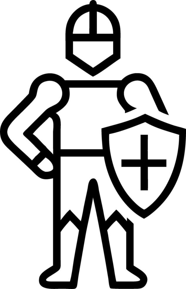Knight digital armor standing guard over realm data futuristic security concept highlighting protection advanced technology theme vector