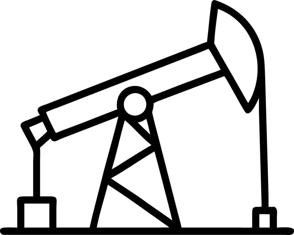 Industrial oil pump jack pumping crude oil for fossil fuel energy with drilling rig in oil field representing energy production industrial operations and fossil fuels in to natural vector