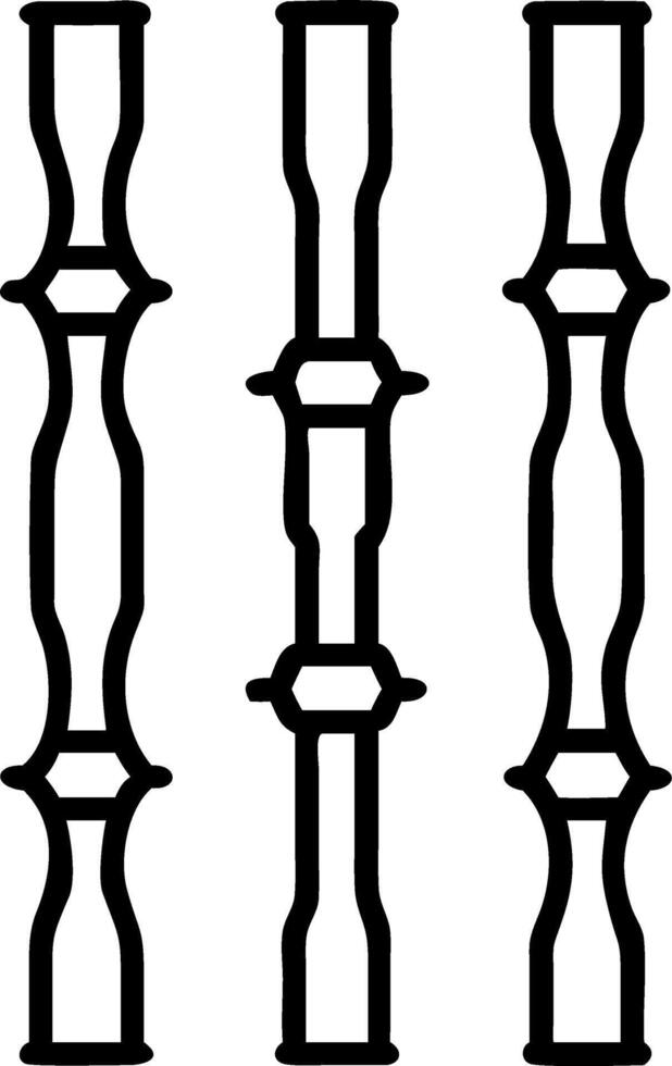Industrial bamboo leaves seamless tile pattern with bold lines and metallic accents on white background ideal for modern lofts Set 6 vector