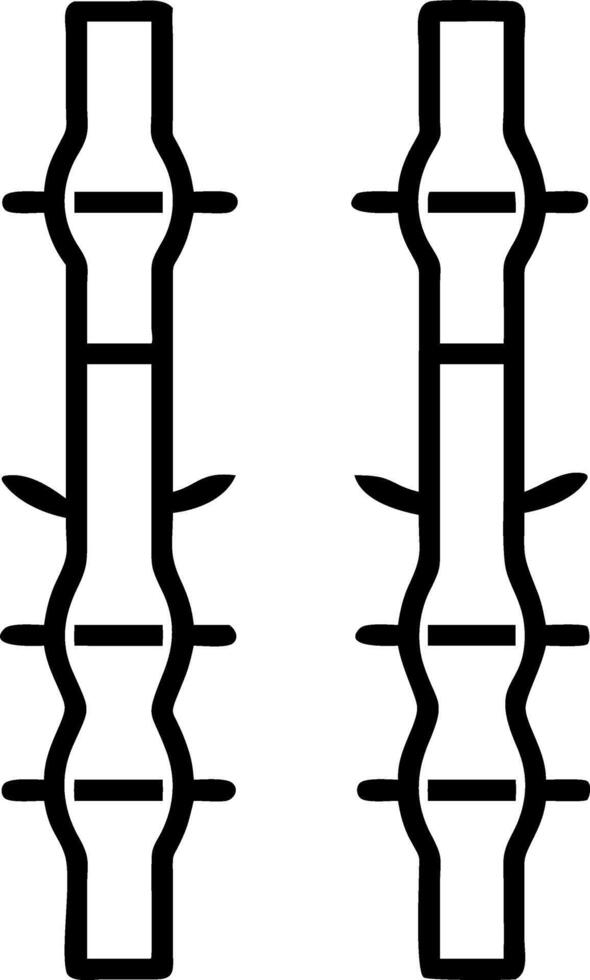 Industrial bamboo leaves seamless tile pattern with bold lines and metallic accents on white background ideal for modern lofts Set 5 vector