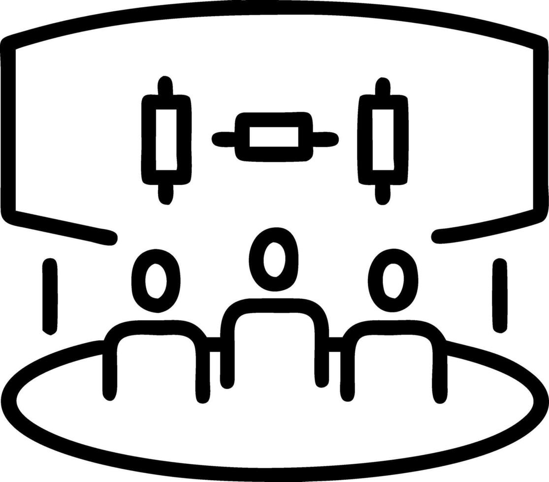 Illustration of trading floor stock market exchange indoor backgrounds with round workplaces and displays showing financial data Businesspeople vector
