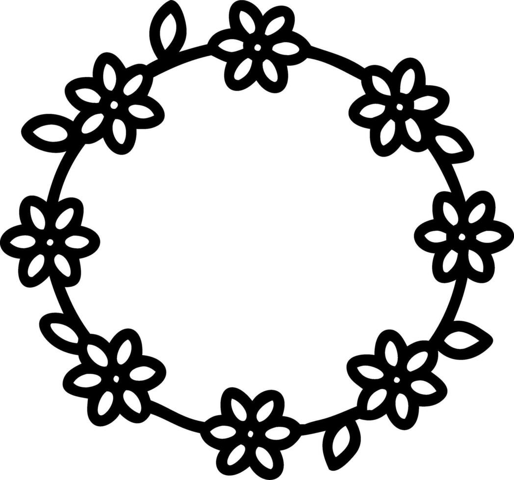 Illustration of floral wreath featuring cream pink and blue flowers symbolizing elegance and seasonal decoration vector