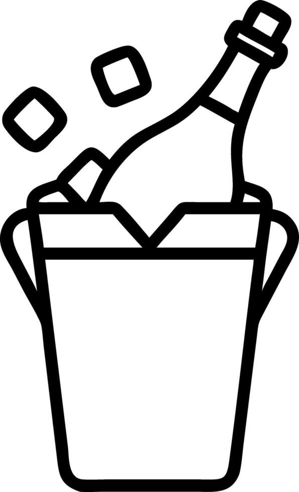 Illustration of champagne bucket with bottle of champagne and ice cubes showcasing luxurious celebration drink perfect for party invitations and event promotions Set 2 vector