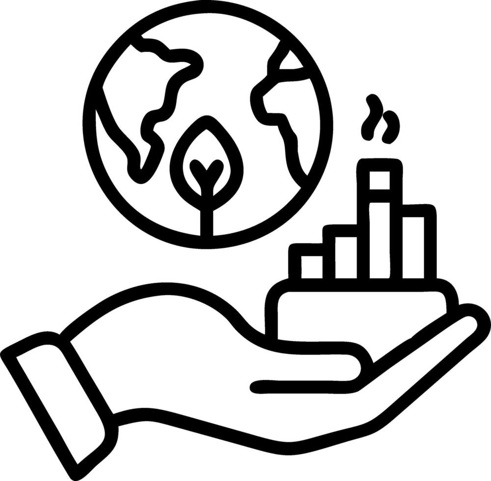 Hand holding green globe with renewable energy icons depicting renewable green energy sustainable clean industrial factories and green electricity concepts in eco friendly environm Set 2 vector