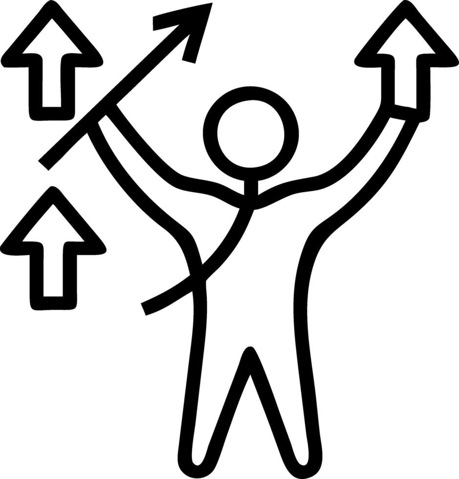 Growth arrows increasing business planning targets for successful leadership objectives in corporate finance operations sales strategies vector