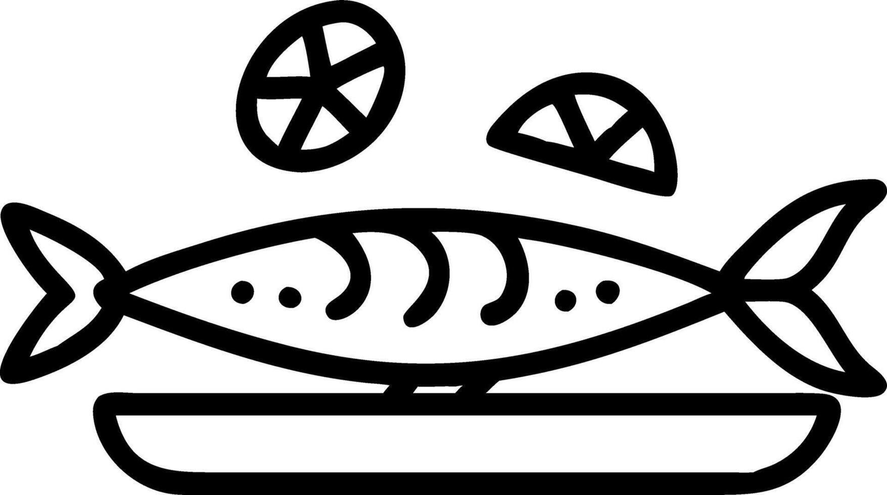 Grilled sardines served with lemon olive oil on rustic board illustrating Mediterranean appetizer and delicious seafood presentation perfect for food marketing vector